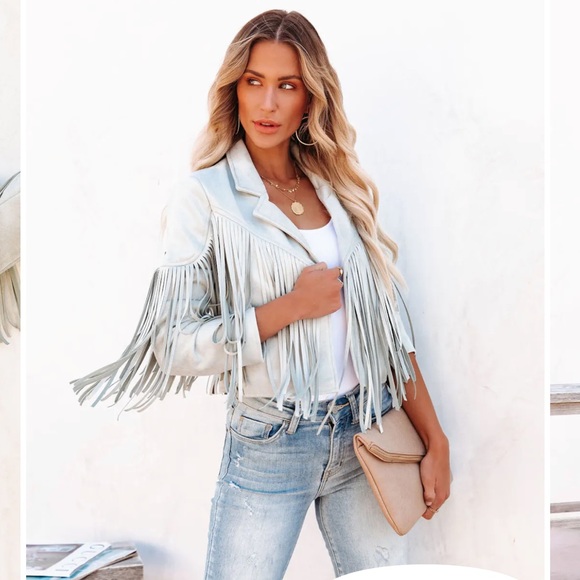 Vici cropped fringe jacket - Picture 2 of 3
